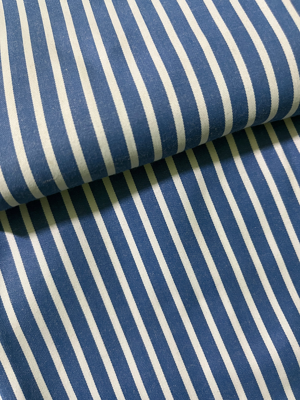 Band Collar Striped Shirt