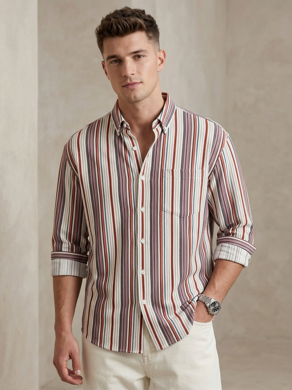 Multi-Stripe Casual Shirt