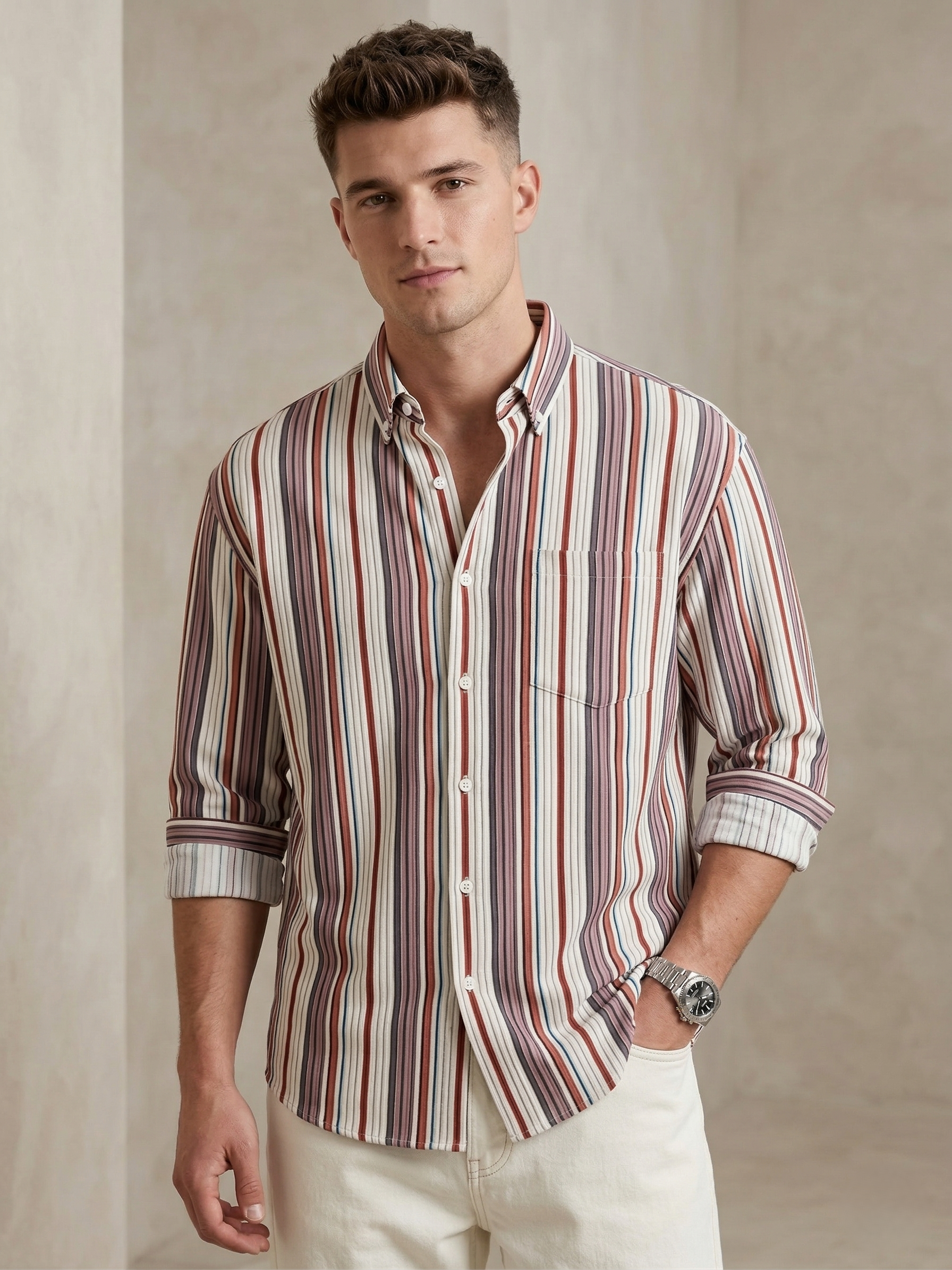 Multi-Stripe Casual Shirt