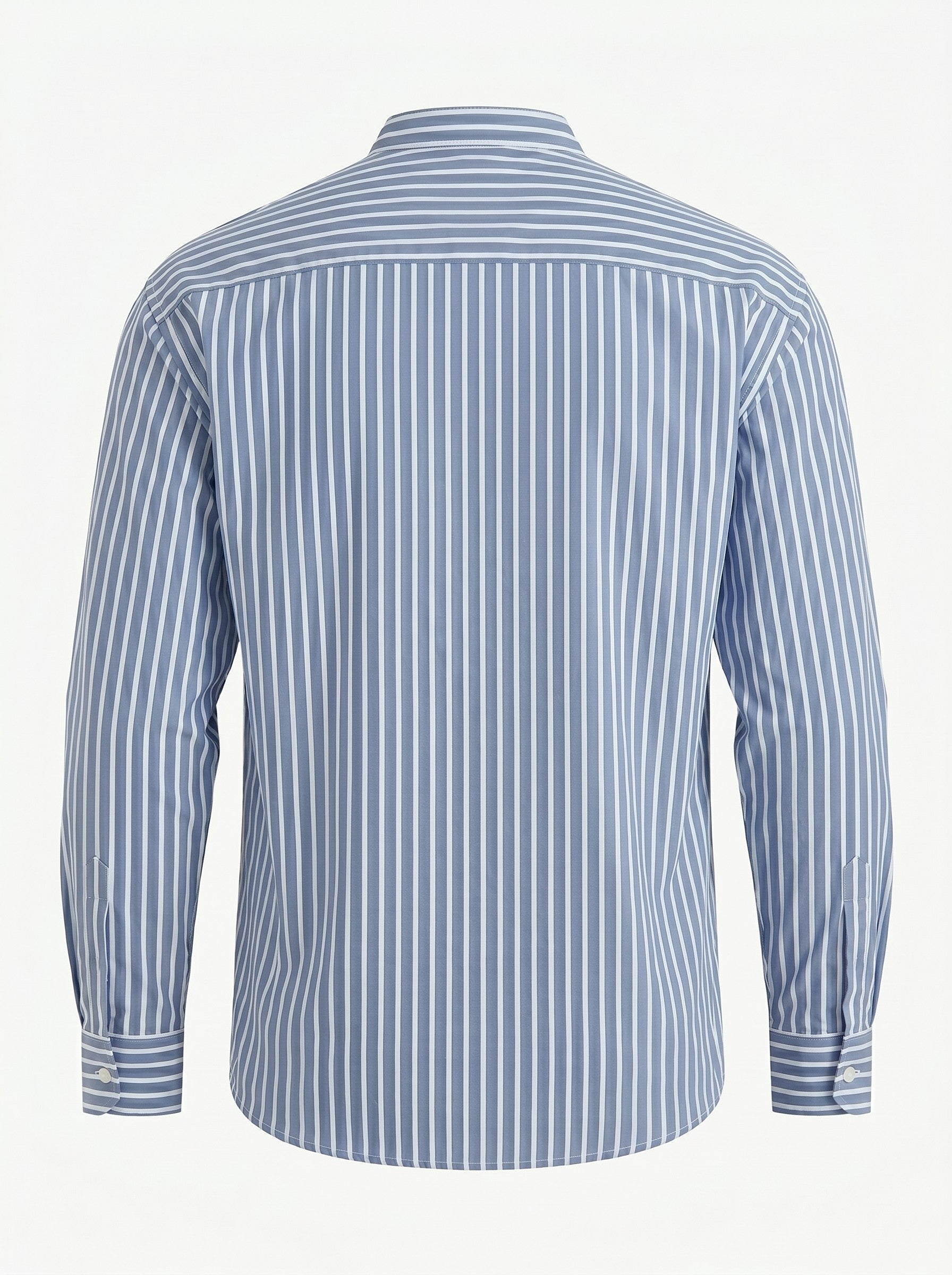 Band Collar Striped Shirt