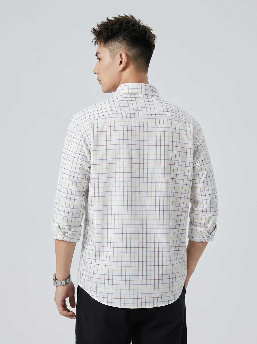 White Grid Check Shirt