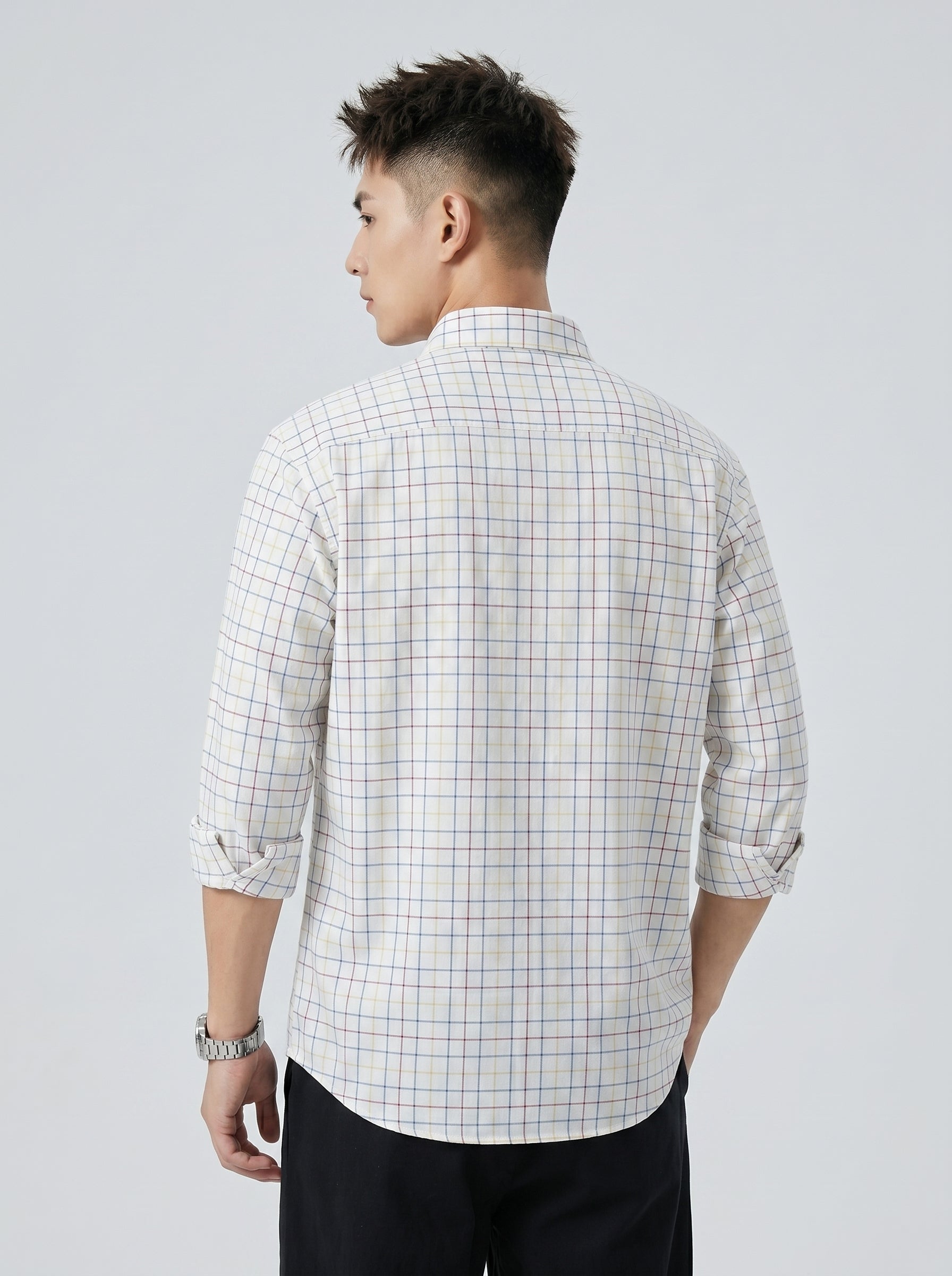 White Grid Check Shirt