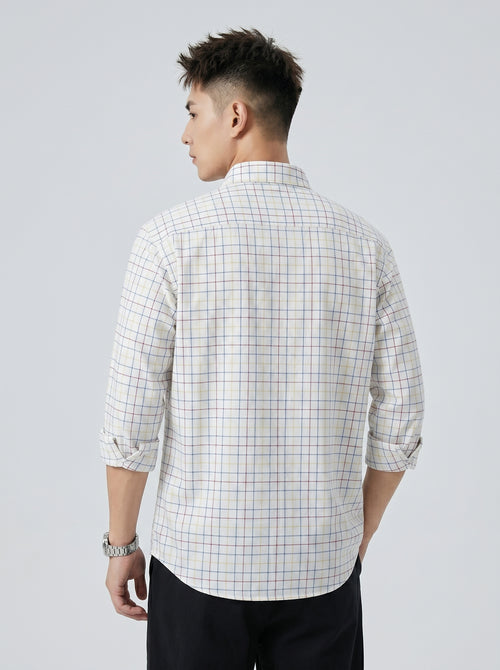 White Grid Check Shirt