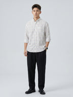 White Grid Check Shirt