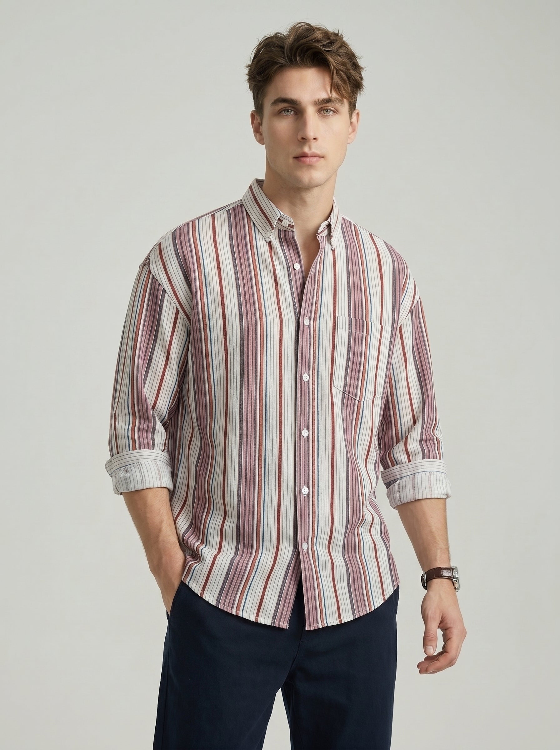 Multi-Stripe Casual Shirt